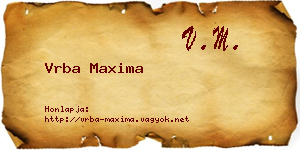 Vrba Maxima névjegykártya