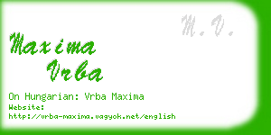 maxima vrba business card